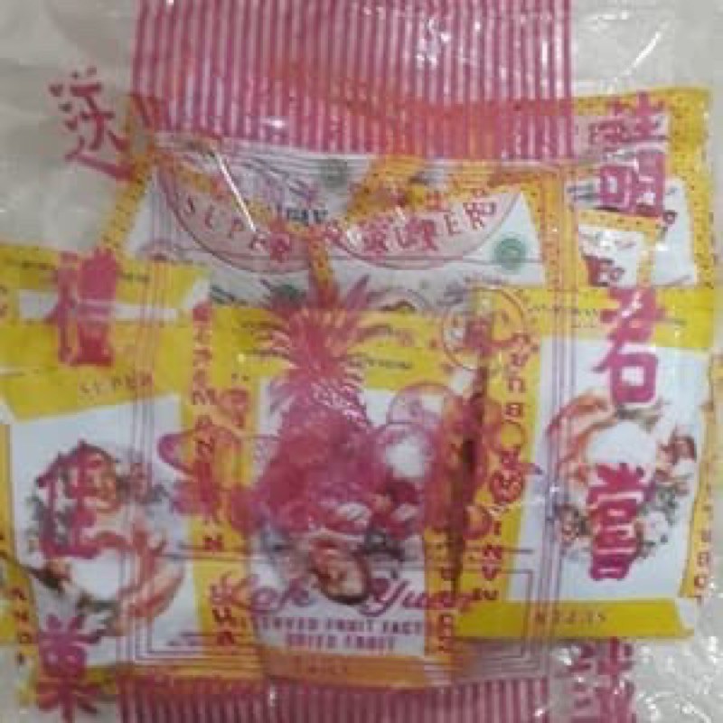 

manisan buah kering jadul lok yuen manisan lokyuan kertas kering 20pcs