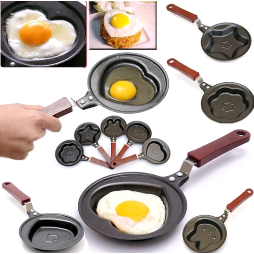 Teflon Mini Karakter Cetakan Telur Non Stick Frying Pan