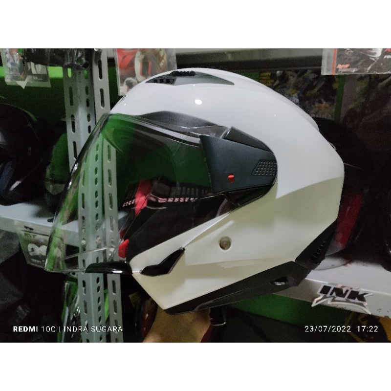 zeus zs611c double visor putih solid