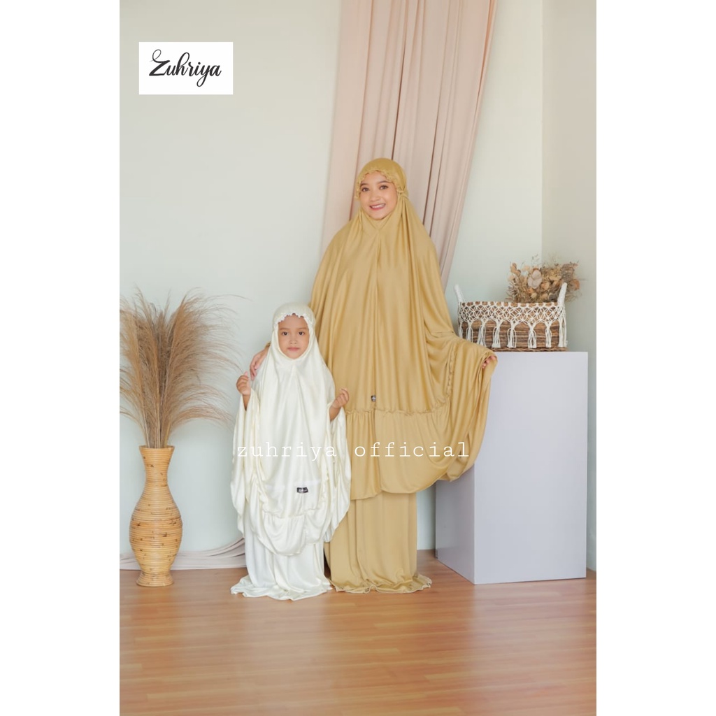 Mukena Rempel Zuhriya Jersey Balon Warna Merah Coksu