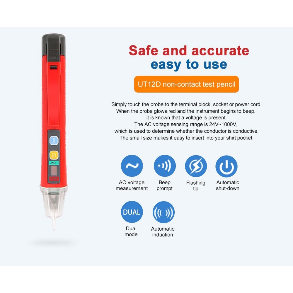 UNI-T UT12D - Non-Contact AC Voltage Detector - Test Pen Profesional