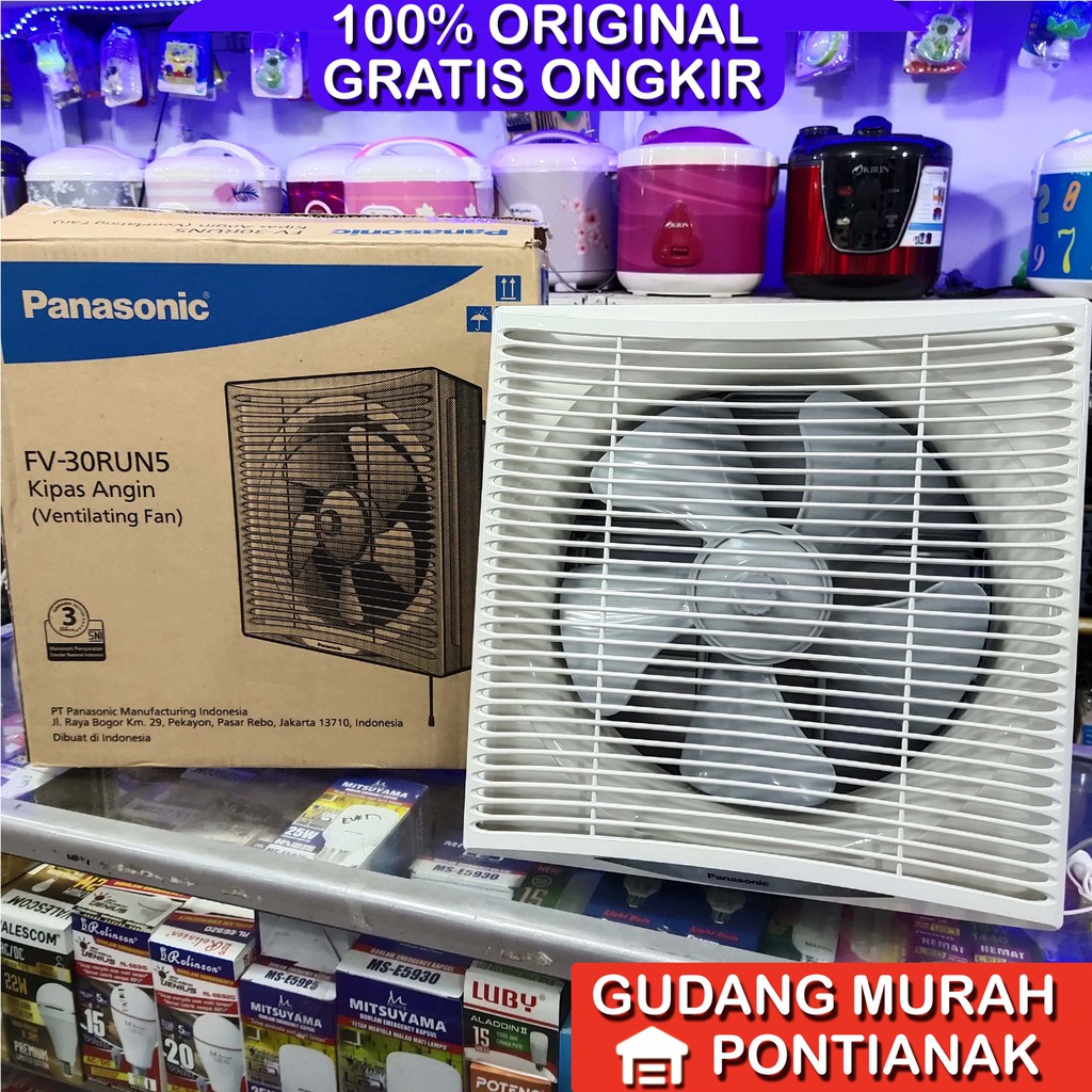 Exhaust Fan Panasonic FV 30RUN 2arah 12inch wall hexos fan penyedot udara hawa panas asap