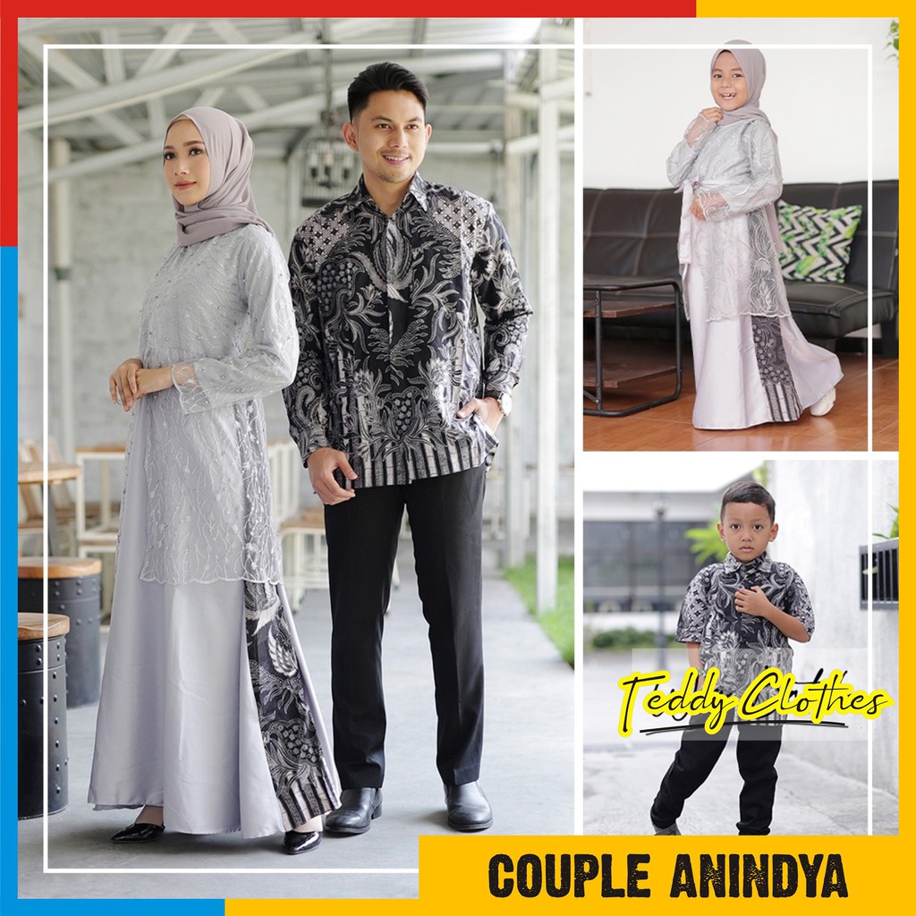 GAMIS BROKAT ANINDYA BATIK COUPLE KELUARGA BRUKAT TILLE BUSUI KEBAYA ANAK GAMIS BATIK COUPLE MODERN
