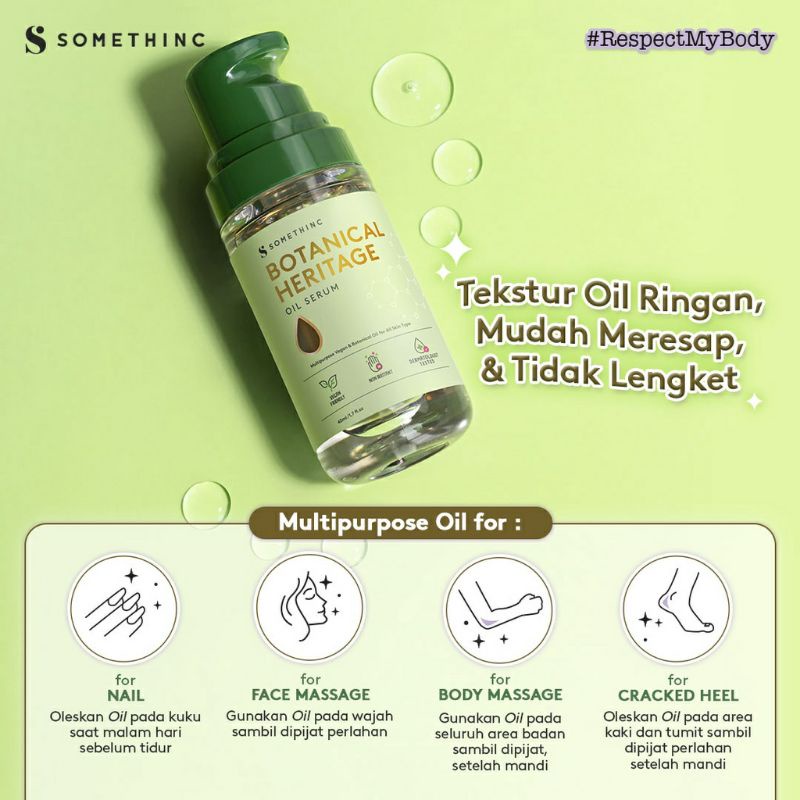 Somethinc Botanical Heritage Oil Serum - Natural Oil untuk wajah dan badan