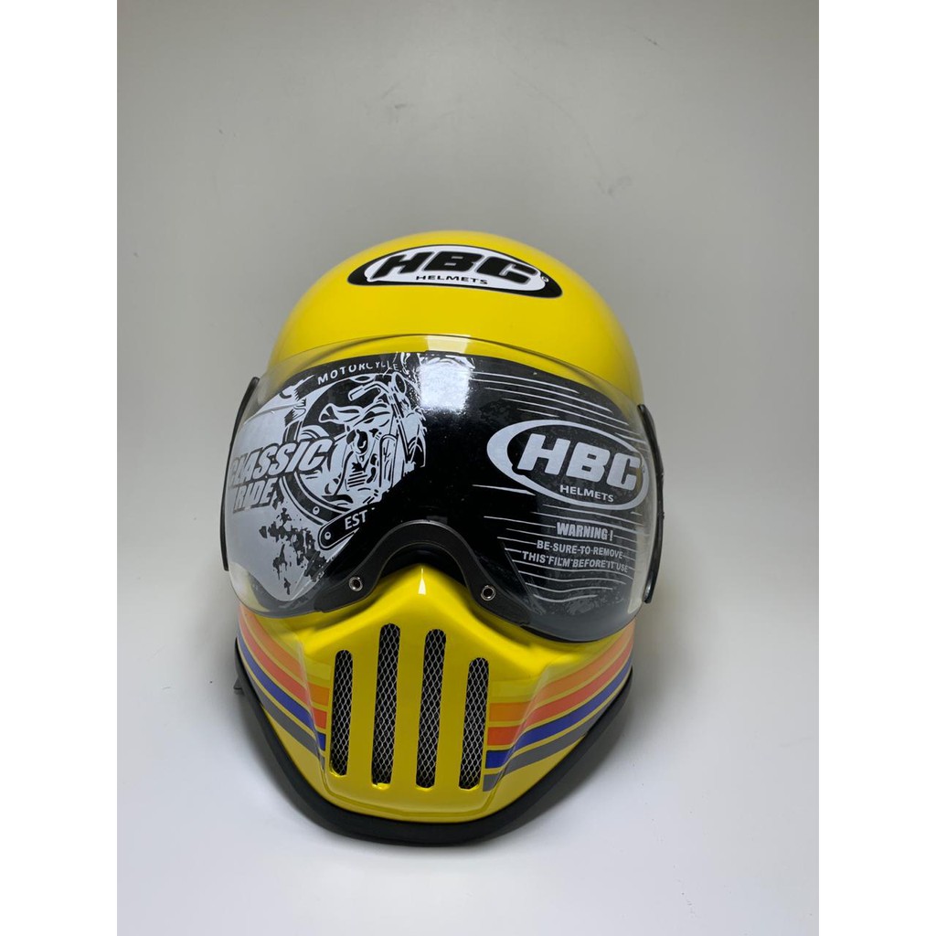 HELM CAKIL HBC PILOT VISOR STRIP YELLOW ( Fullface / Retro / Klasik / Vespa )