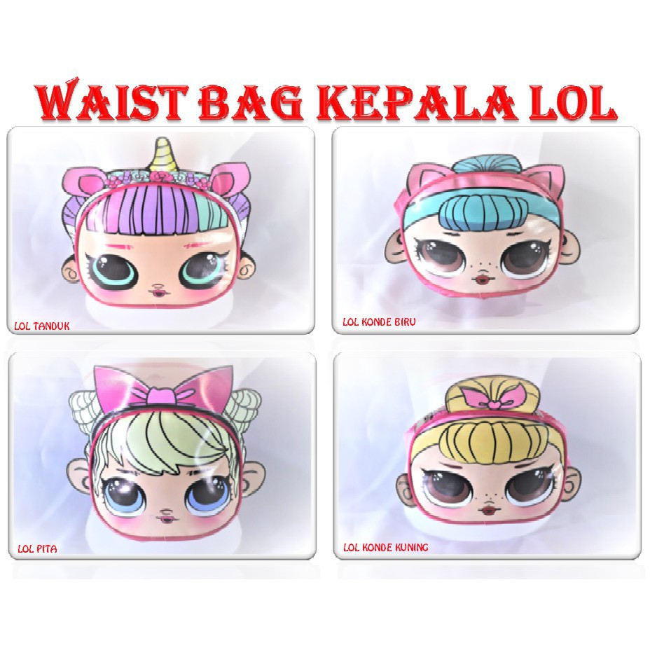 PA WAIST BAG KEPALA LOL IMPORT MURAH / TAS PINGGANG FASHION ANAK KEPALA LOL BE / TA017