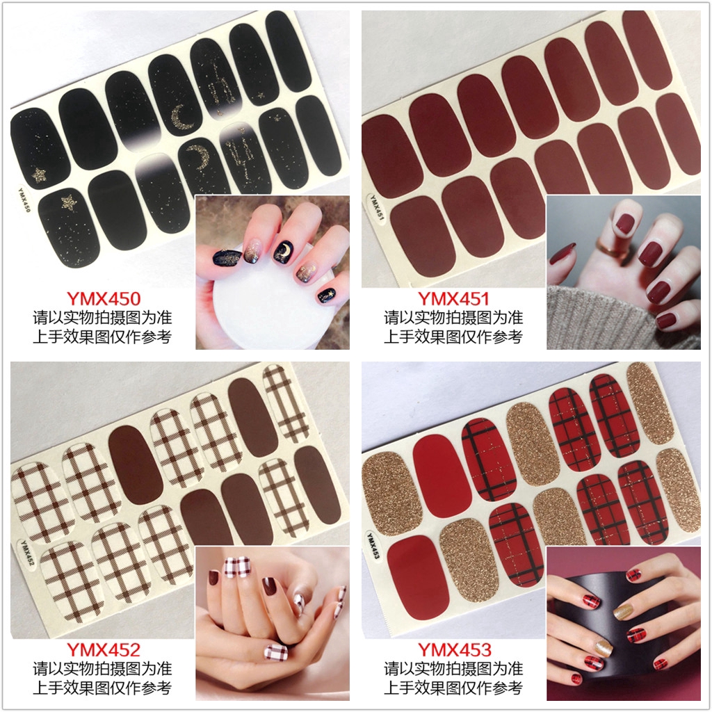 Ymx440-457 Stiker Kuku 3D Bahan Akrilik untuk Nail Art