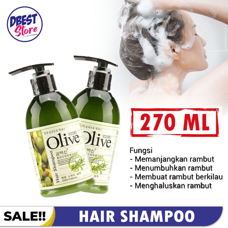 [DIJAMIN AMPUH!!] Shampoo Olive Original - Shampoo Pemanjang Rambut Tercepat - Shampoo Rambut Rontok - Shampoo Pelurus Rambut - Olive Shampo COE - Kemasan Warna Hijau - 270 mL