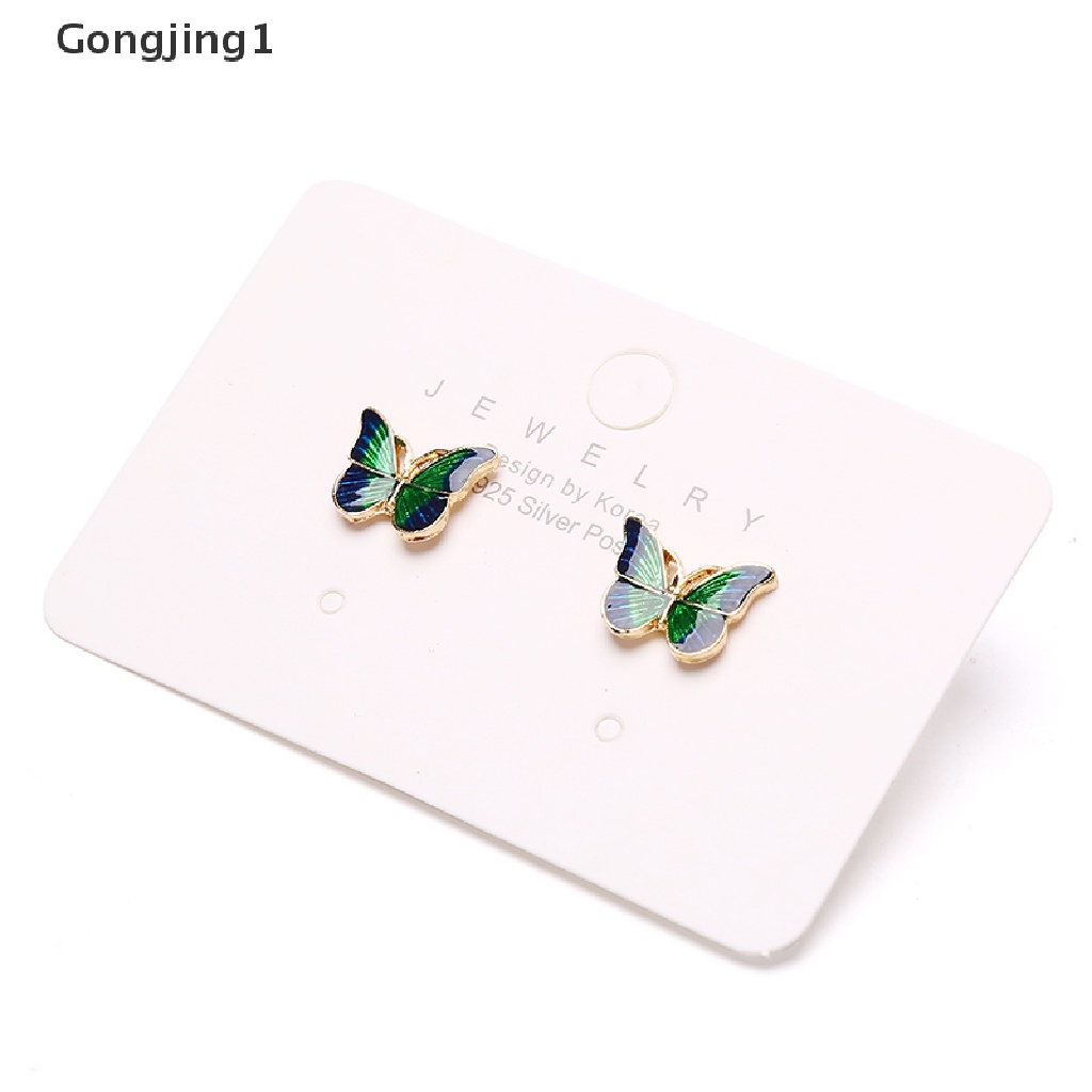 Gongjing1 Bros Kupu-Kupu Enamel Warna Hijau Gaya Vintage Butterfly