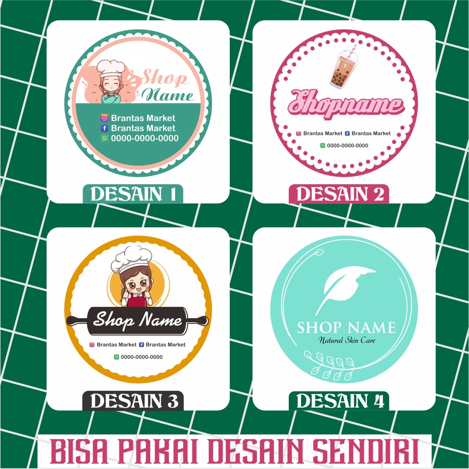 Cetak Label Stiker Custom + Cutting Produk Olshop Makanan Minuman Anti Luntur Bontac Chromo