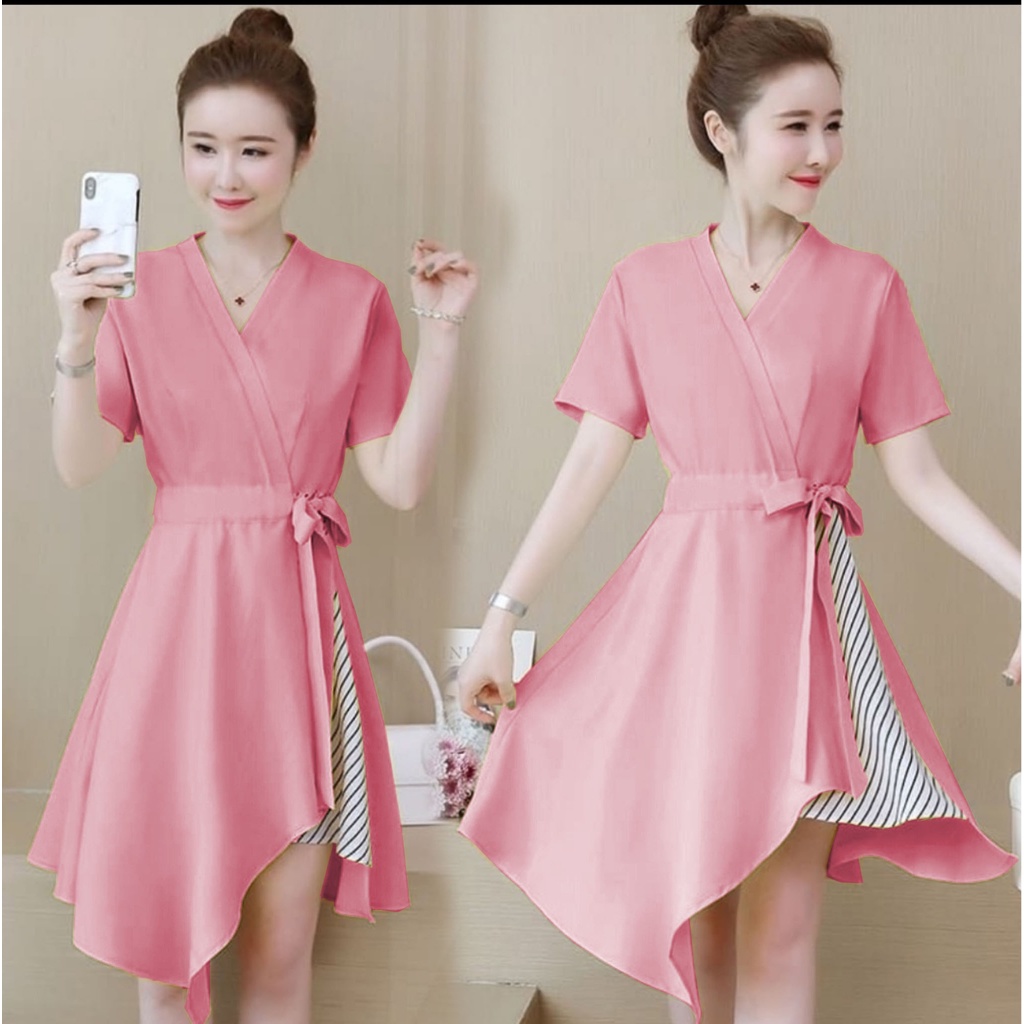 FWG - ELIVA DRESS STRIPE / DRESS / DRESS WANITA / DRESS KOREA / BAJU WANITA / GAUN PESTA