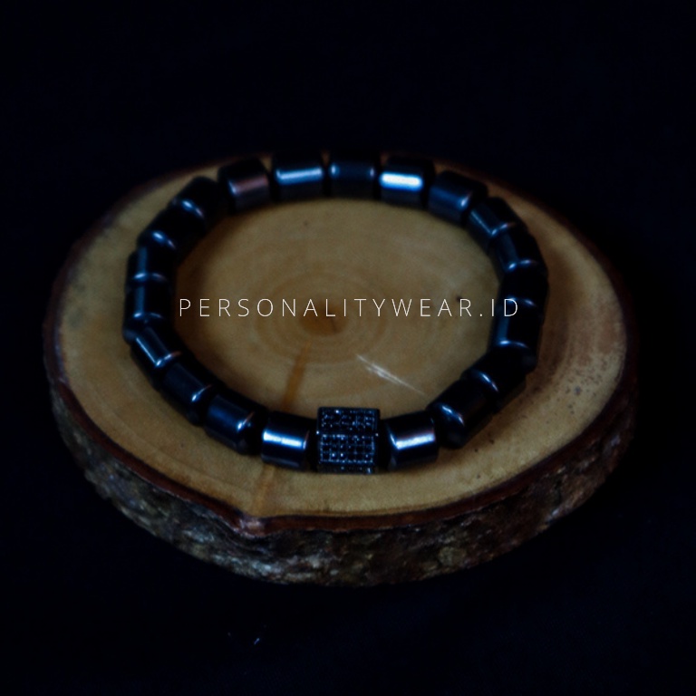 Gelang Kesehatan Pria Wanita Cowok Cewek Batu Akik Hematite Badar Besi Hitam Magnetik Natural Stone Keren ASLI Ori