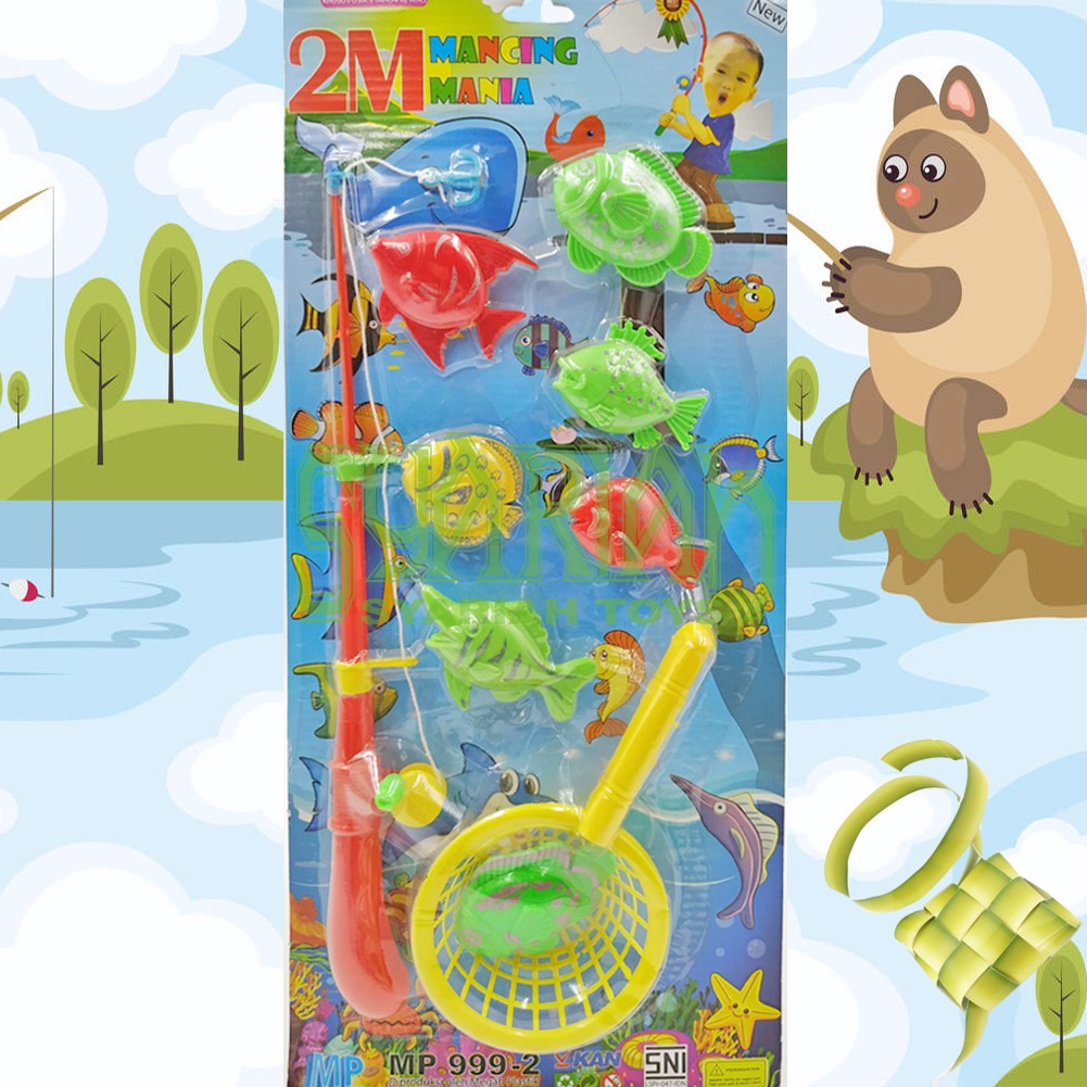  Mainan  Pancingan Menarik Magnet Pancing Ikan Kecil Ada 