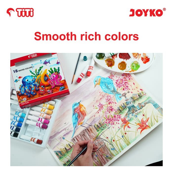 

mh Water Color Cat Air Joyko TiTi WAC-6ML-12 Warna Colors