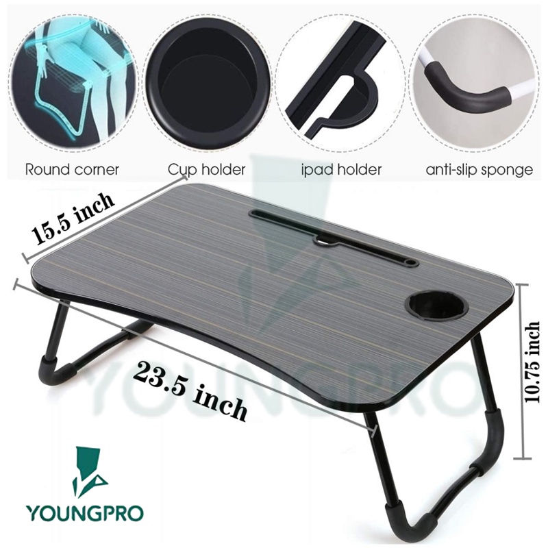 YOUNGPRO FOLDING TABLE + HOLDER AND DRAWER MEJA LIPAT MEJA LAPTOP YLT-02 YLT-03 YLT-04 YLT-05 MEJA LIPAT UNTUK HP, IPAD, BOTOL MINUM, LACI KECIL