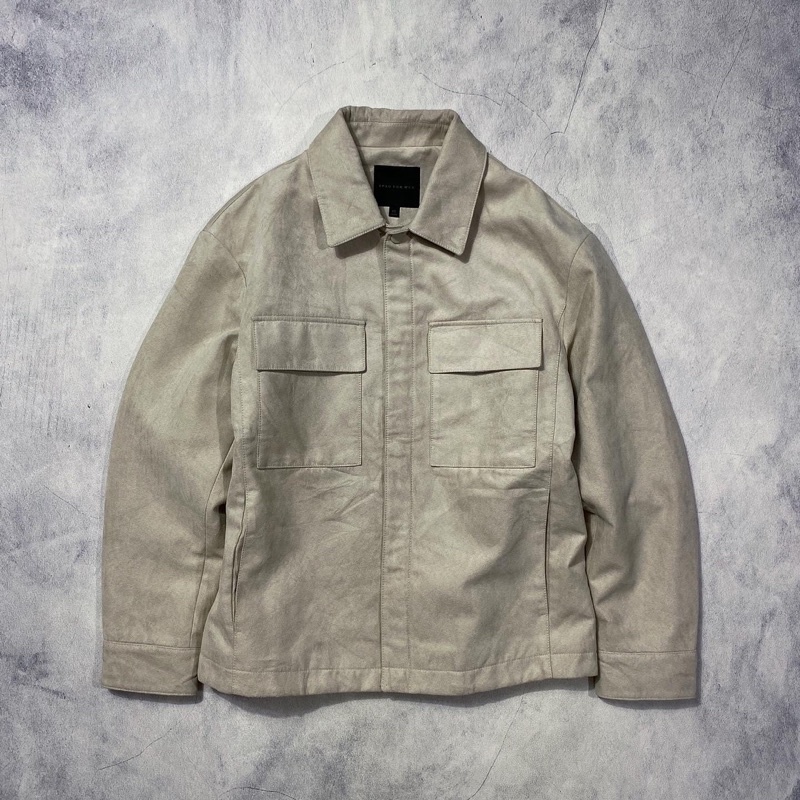 SPAO Faux Suede Work Jacket Thrift Casual Harrington Jacket