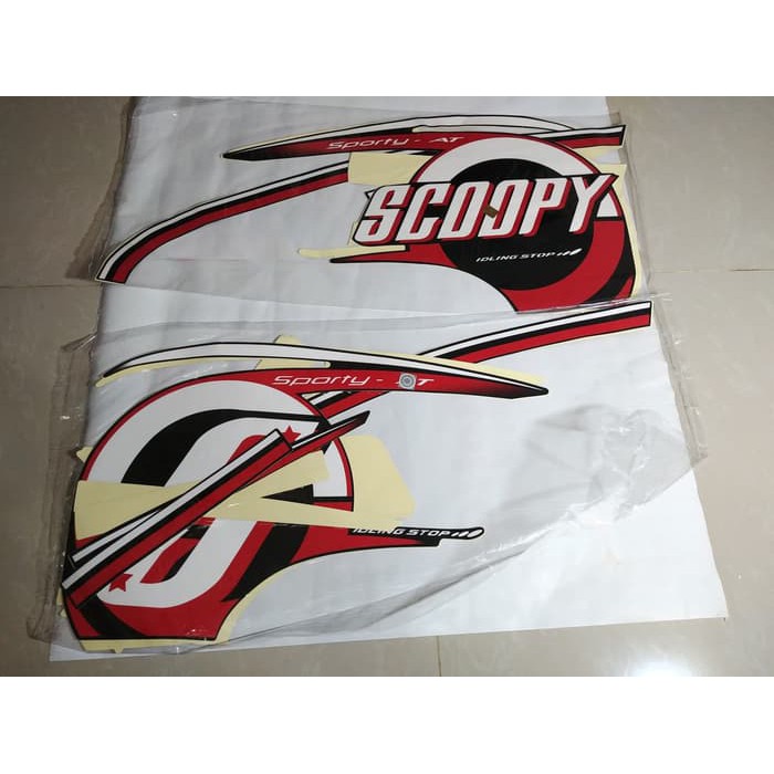 Stiker Bodi &amp; Lis Body &amp; Striping Scoopy 2014 Sporty Hitam