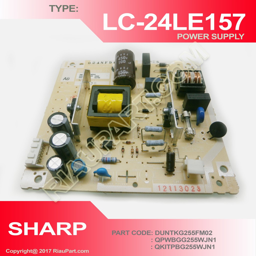 REGULATOR TV - POWER SUPPLY TV SHARP LC-24LE157i - LC24LE157i - LC-24LE157 - QPWBGG255WJN1
