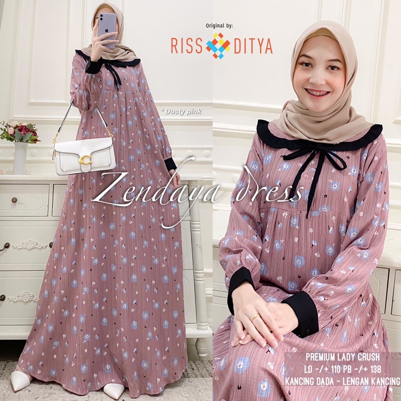 Zendaya Dress / Gamis Premium Lady Crush motif | Original By RSD