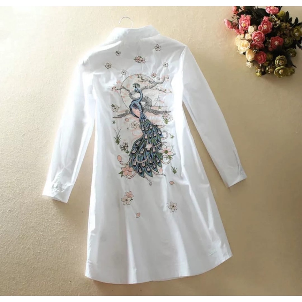 QUEEN FASHION - TUNIX PHOENIX / BORDIR / FULL KANCING / PUTIH