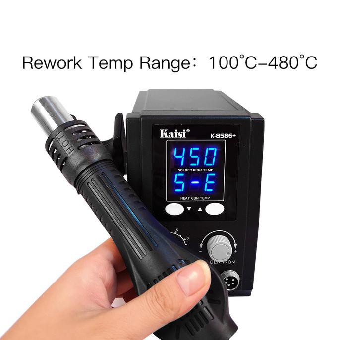 Kaisi 8586+2 In 1 Soldering Smd Rework Station Electric Soldering