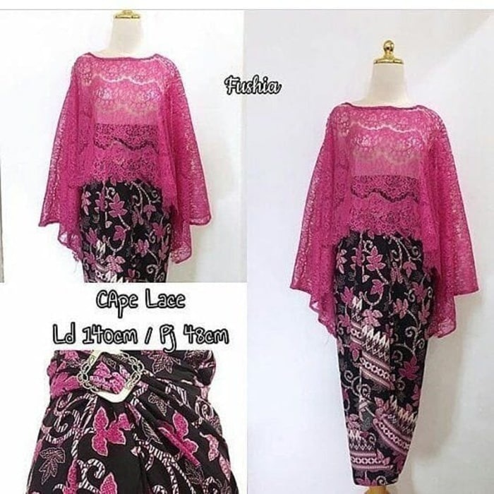 Kebaya Modern Cape Gliter / Batwing Brukat / Kalong Brukat Baby Pink Dan Pilihan Warna Lain