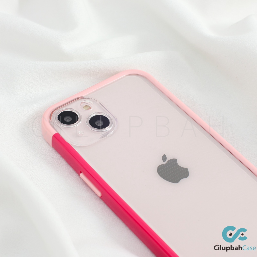 Clear Softcase With Bumper Side 2 Color Full Lenscover For iPhone X XS XR XSMAX 11 12 13 MINI PRO MAX