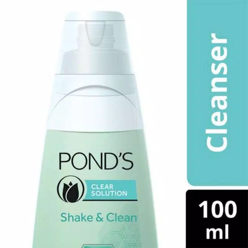 Pond's Shake &amp; Clean Clear Solution 100ml [Hijau]