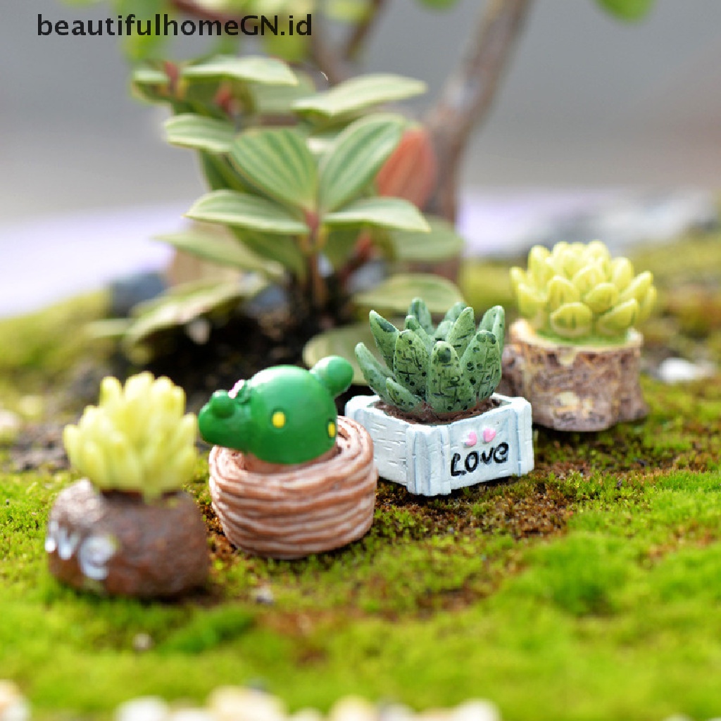 4 Pcs Miniatur Tanaman Micro Gnome Terrarium Bahan Resin Untuk Dekorasi Taman