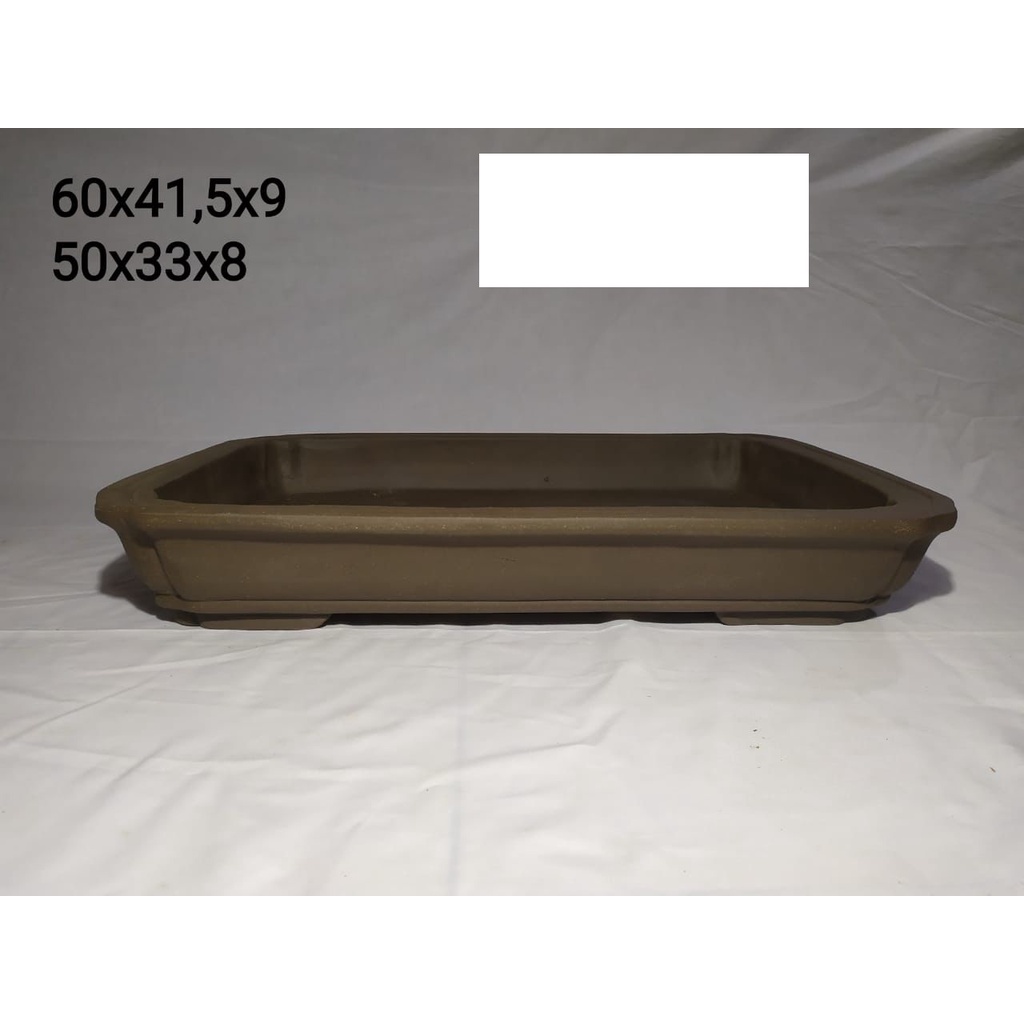 NEW  50cm Pot Keramik Bonsai Bunga Import Murah Berkualitas Model Petak Persegi Tipis Ceper