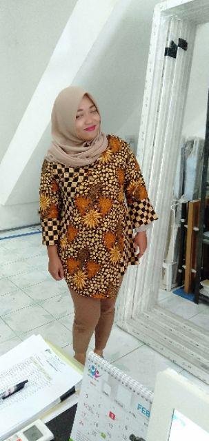 Maura Couple - Sania Ruffle Batik Couple Ori Ndoro Jowi Dnt Garansi Blouse Ziggy Krikil Blus Kerikil