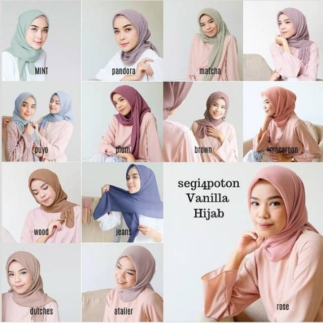 Jilbab Segi empat poton vanilla hijab
