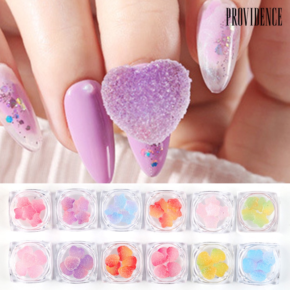 Providence 2 Boxs Mixed Color Fudge Shape Peach Heart DIY Nail Art Decorations Accessories