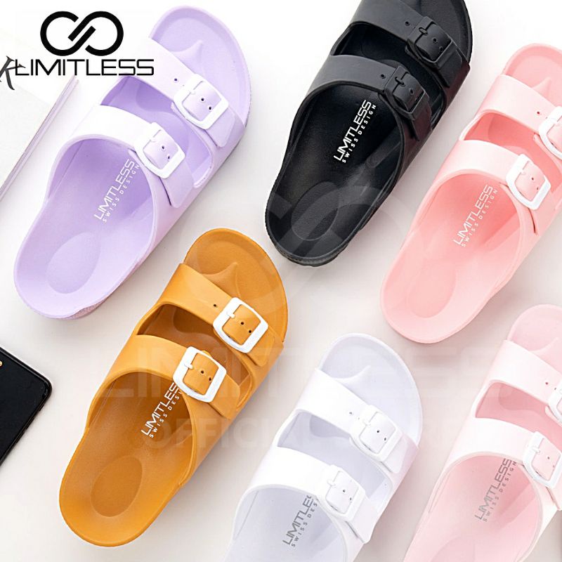 Sandal Wanita Slip On Sandal Limitless Wanita Tali Polos Slide Wanita Korea Sendal Cewek Empuk Strap