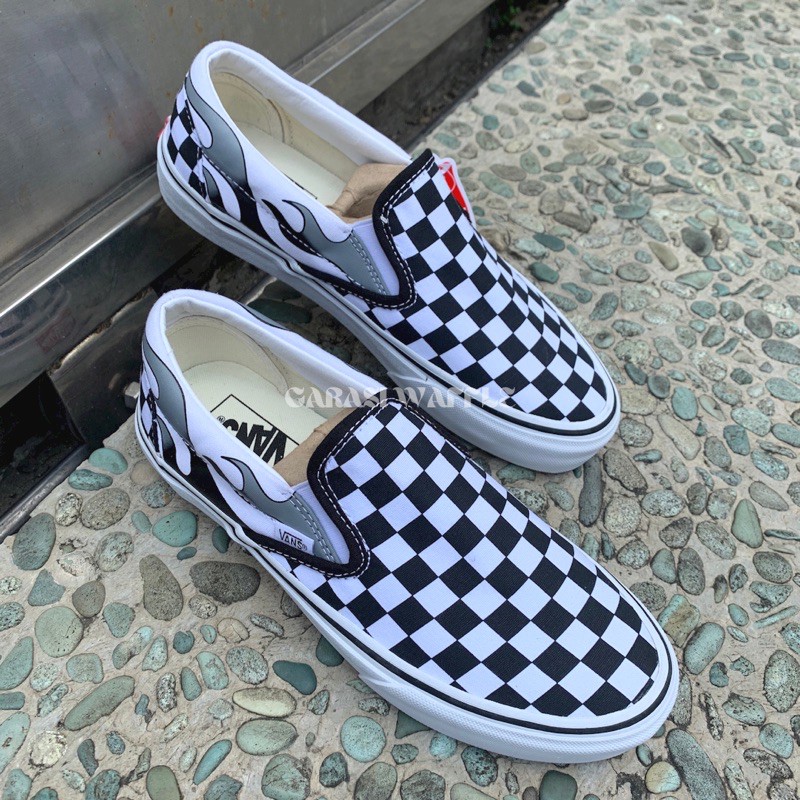 converse checkerboard slip on