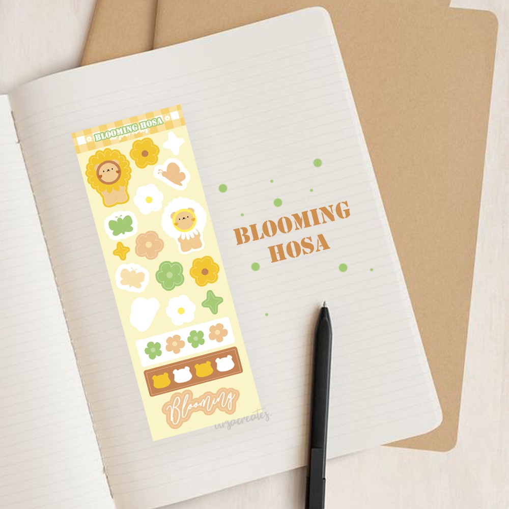 

[Bear Sticker] Stiker Deco Photocard Polaroid Journal Beruang dan Bunga