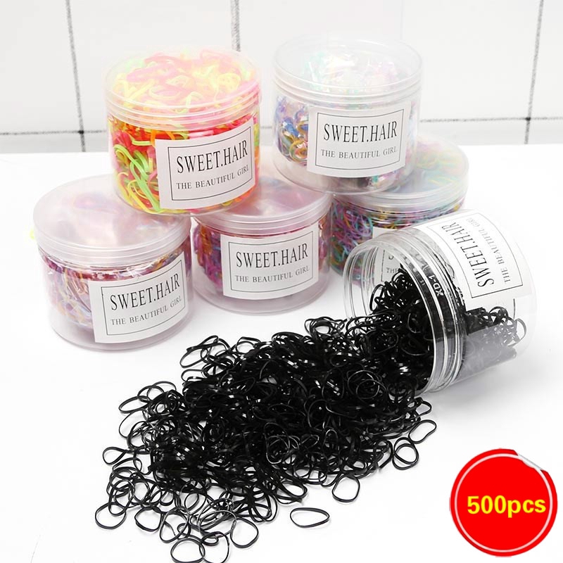 500Pcs Karet Kepang Elastis untuk Ponytail