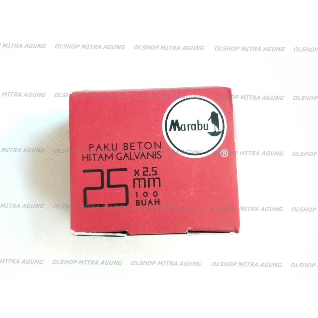 OLS Paku Beton Hitam Marabu 100 Pcs 25mm 2.5cm Paku Tembok 25mm 2.5cm