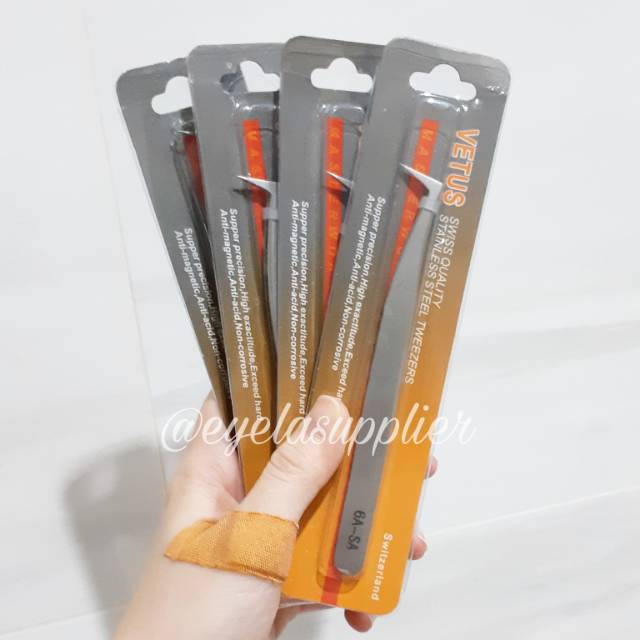 Pinset Russian Volume Tweezer 6A-SA Pinset Eyelash Extension Tanam Bulumata Sambung 3D 5D