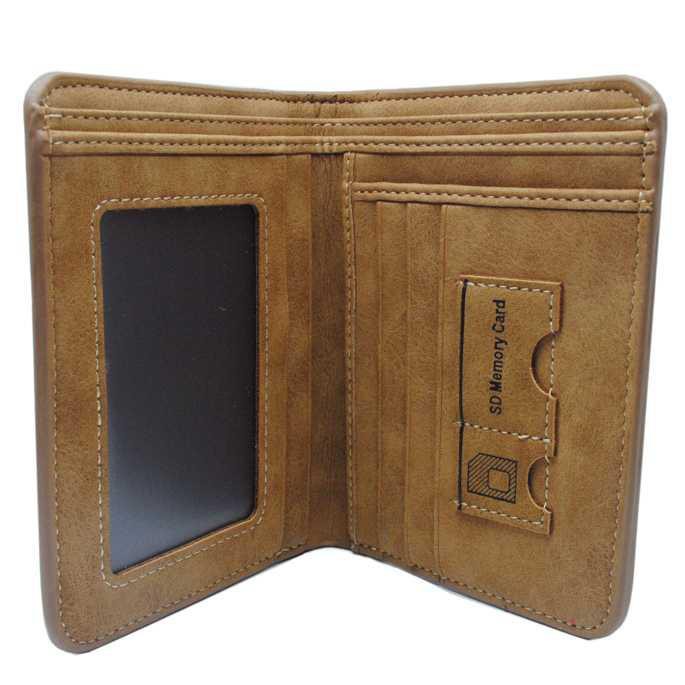 Rhodey Dompet Kulit Pria Bahan Nubuck Model Vertical - G1166 [Coklat] [Vertical]