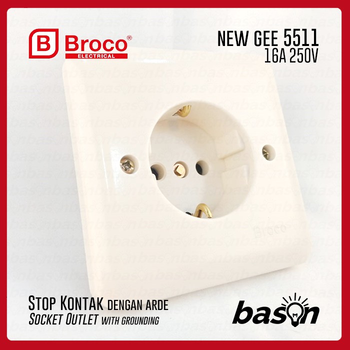 BROCO 5511U Socket Outlet Cream - Stop Kontak Inbow