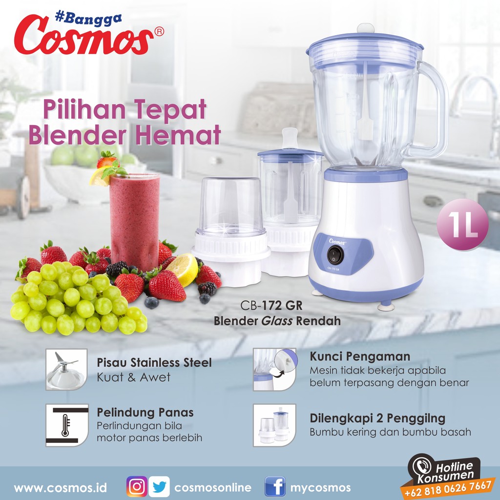 Cosmos Blender Kaca 3 in 1 - CB172GR