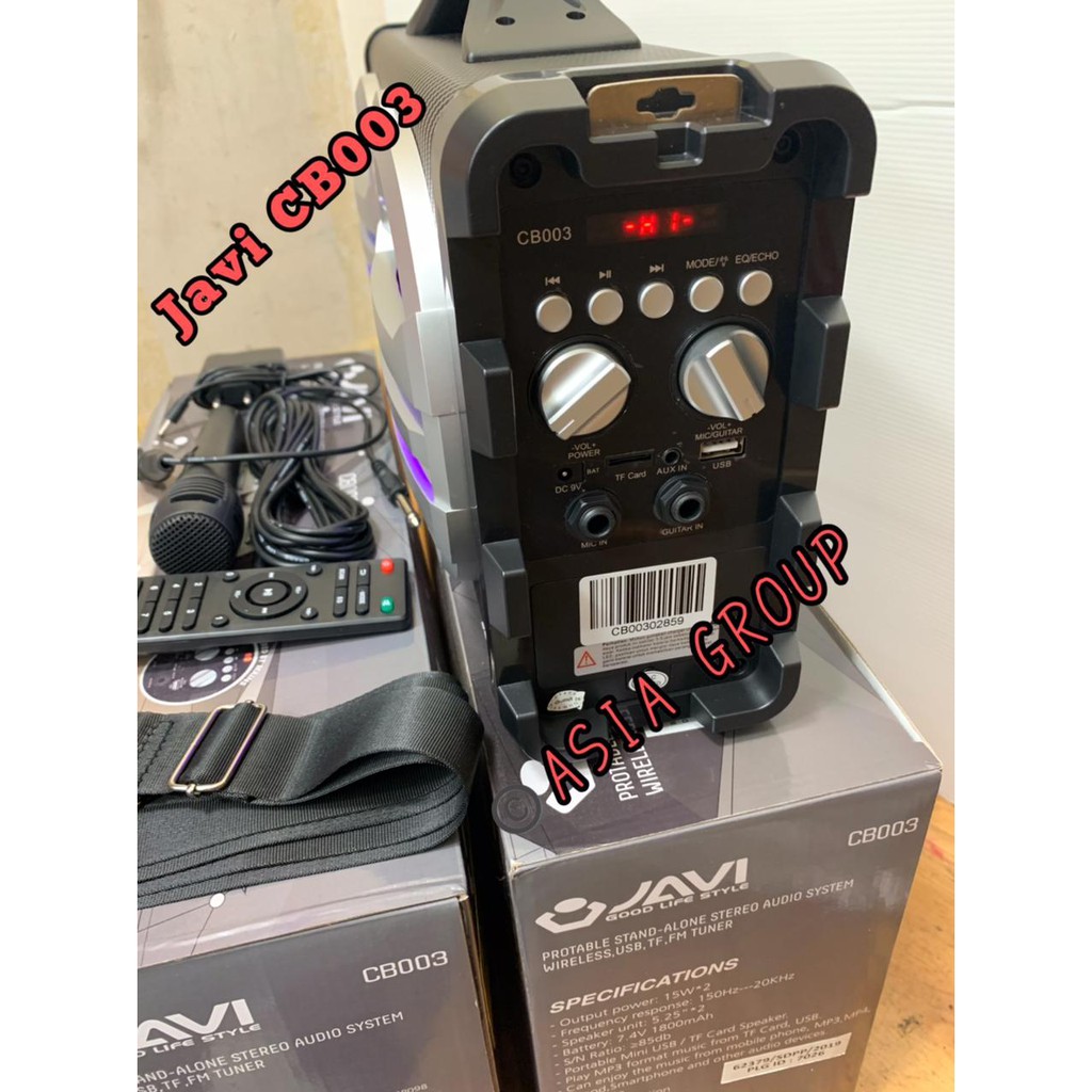 SPEAKER JAVI CB 003 ORIGINAL speaker karaoke bonus mic (SUPPORT GUITAR IN BLUETOOTH RADIO USB sd)