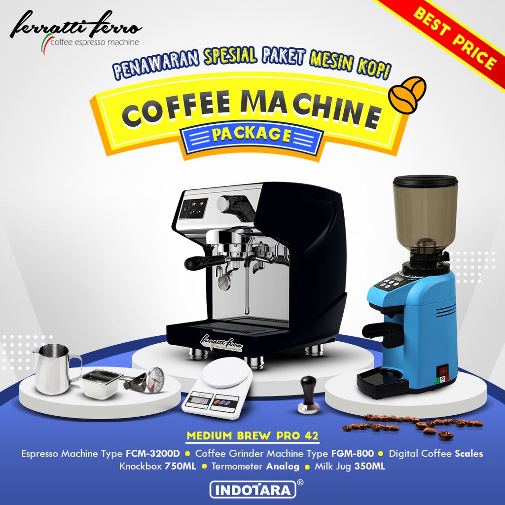 Paket mesin kopi Espresso Medium Brew Pro 40 - 41 - 42