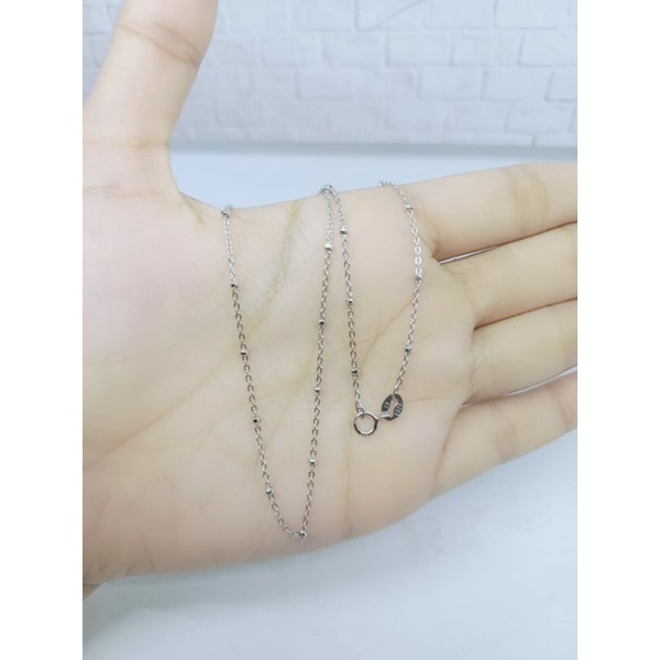KALUNG PERAK ASLI SILVER 925 LAPIS EMAS/KALUNG RANTAI JEDAR+LIONTIN HURUF LATIN MP/ASLI SILVER/FASHION WANITA TERBARU