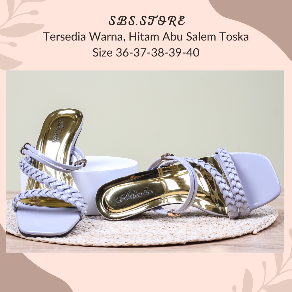 Sandal Kepang Wanita Heels 5cm/SendaL Pesta Kekinian High Heels Wedges Selop Hak Tahu Pesta Wanita Terbaru