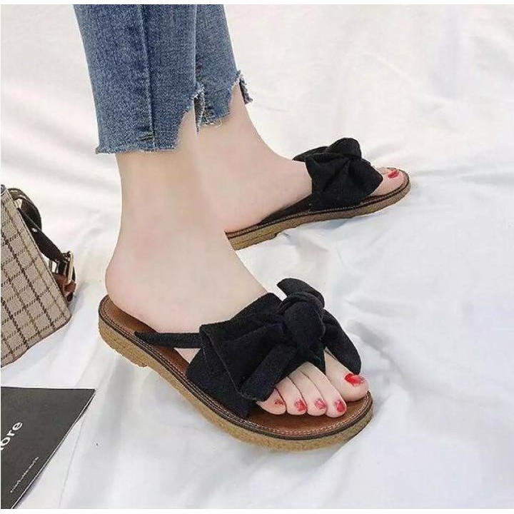(COD) FREE ONGKIR Sandal Wedges Wanita Pita Bundar