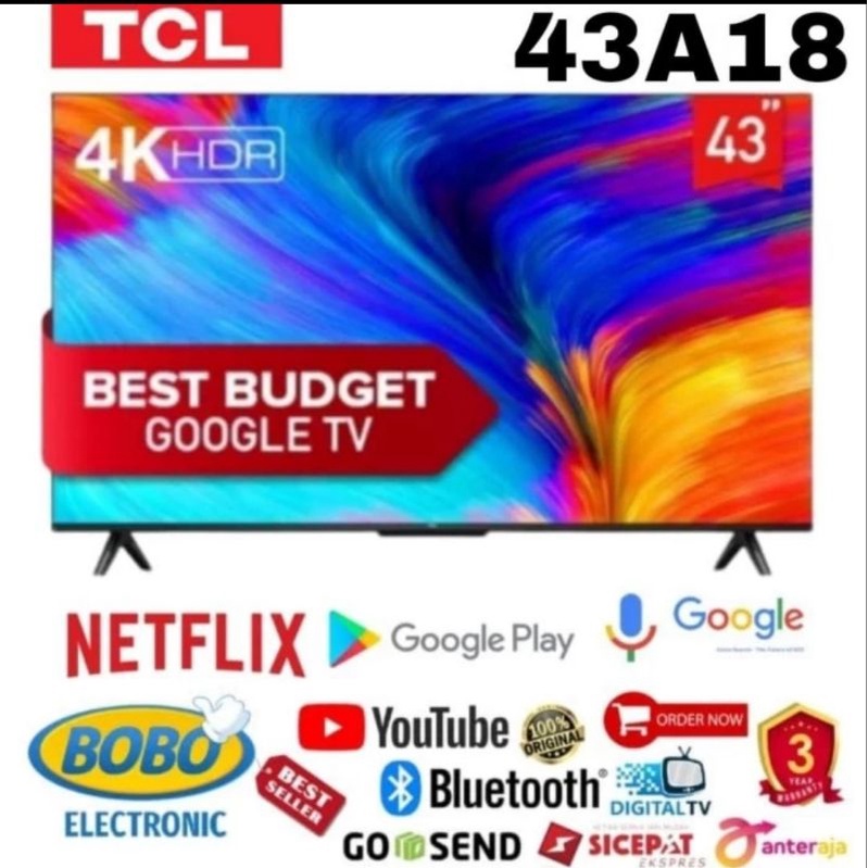 TCL 43A18 43 INCH LED GOOGLE TV UHD 4K NEW