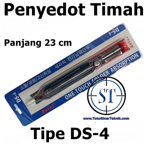 Sedotan Timah DS-4 Solder Sucker Penyedot Sisa Soldering Desoldering Pump Sucker Timah Patri Tuas Besi Body Plastik Tebal DS4 DS 4 Kulitas Bagus dan Kuat