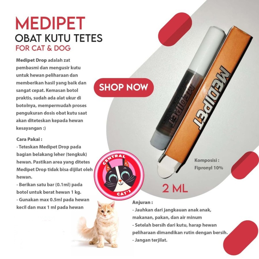 MediPet 2ml Obat Tetes Kutu Kucing Kitten Anjing Puppy